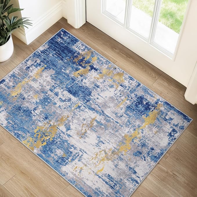RELEANY Washable Area Rugs 2'x3' Non-Slip Modern Abstract Soft by RELEANY