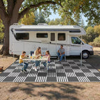 Garvee Waterproof Outdoor Rug 10x20, Checkered Foldable Plastic Straw Patio - Image 6