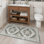 Madane Washable Area Rug 2x4, Small Entryway Rug Non-Slip Vintage Door Mat - Image 4