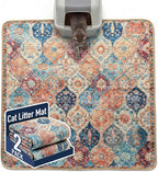 Hompet Cat Litter Mat 2 Pack, 54x54 Large Machine Washable Trapping Mats by Hompet