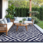 GENIMO Outdoor Rugs 8'x10' Waterproof, Reversible Mats, Area Plastic Straw Rug - Image 7