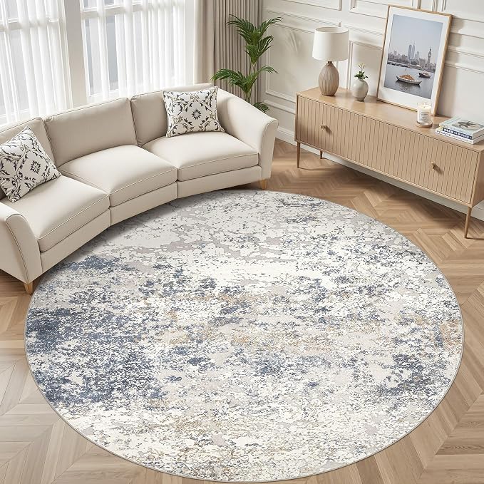 DMOYEST 10ft Round Area Rug Living Room Rugs by DMOYEST
