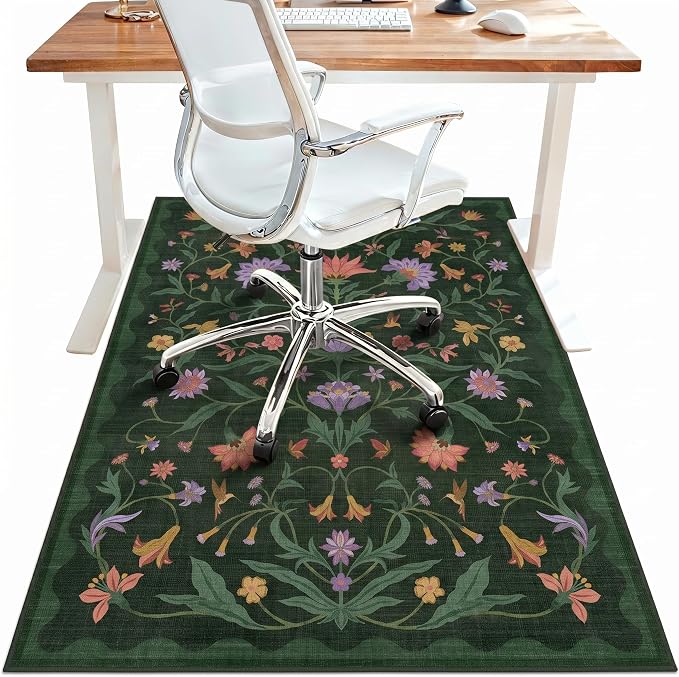 36"x60" Office Chair Mat for Hardwood Tile Floor, Under Desk Carpet Protector by BESBLEE
