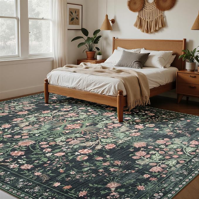Washable Rugs 8x10 Area Rugs for Living Room, Ultra Soft Faux Wool Retro Carpets - Image 6