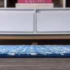 JONATHAN Y Boho Vintage Diamond Blue/White Indoor Area Rug 8X10 ft, Moroccan - Image 9