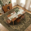RELEANY Area Rugs Square 10ft Washable Non-Slip, Floral Vintage Distress by RELEANY