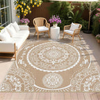 Pauwer Waterproof Outdoor Rug 8x10, Reversible Plastic Straw Patio Camping Rug by Pauwer