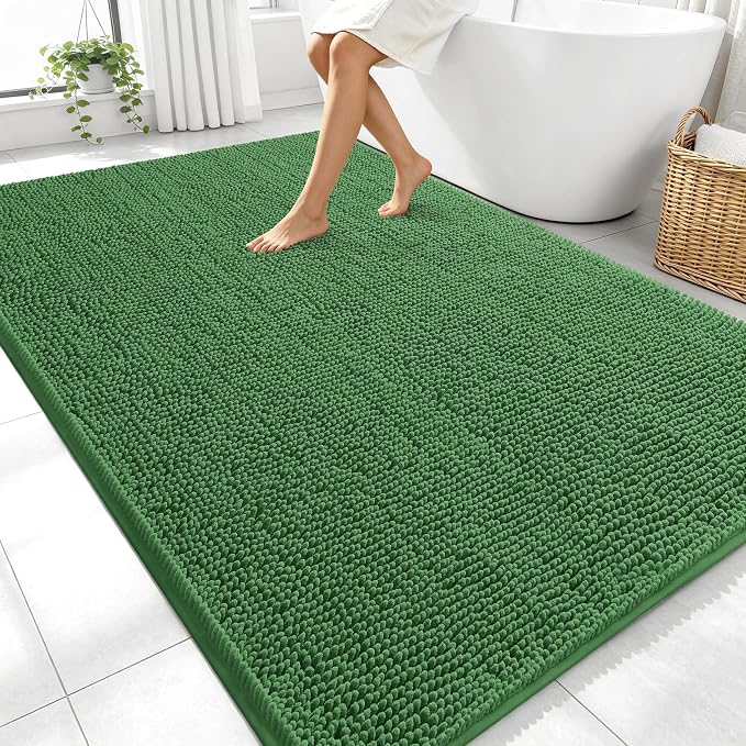 OLANLY Large Bathroom Rugs 70x46, Extra Soft Absorbent Chenille Bath Rugs by OLANLY