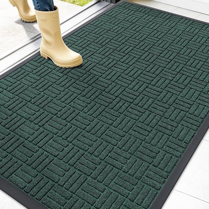 OLANLY Front Door Mat Outside Entrance 47x32, Heavy Duty Sturdy Natural Rubber by OLANLY