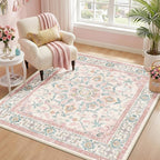 CAPALOCA Machine Washable Rugs Nursery Rug Sq5ft Cute Girl Non Slip Low Pile by CAPALOCA
