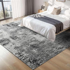 Living Room Rug 7x10 Gray Area Rugs Machine Washable Abstract Boho Large Rug - Image 2
