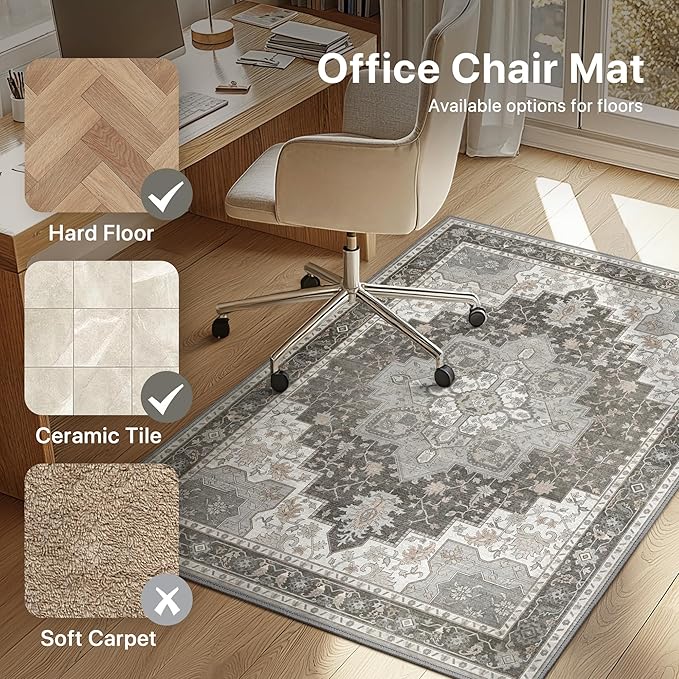 36"x48" Office Chair Mat for Hardwood Tile Floor, Under Desk Carpet Protector - Image 3