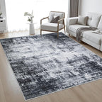 10x12 Area Rug Living Room Rug: Washable Modern Abstract Soft Thin Rug Indoor - Image 2