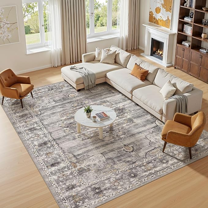 Washable 5x7 Area Rug for Living Room by JessibouAreaRug