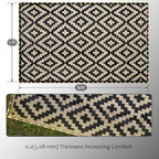 SAND MINE Reversible Mats with Led Strip Lights, Plastic Straw Rug, Modern Area - Image 2
