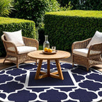 GENIMO 10 ' Round Outdoor Rug for Patio, Waterproof Indoor Outdoor Plastic - Image 2