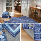 GENIMO 8x10 Washable Area Rug, Non-Slip Vintage Boho Floral Carpet, Large Area - Image 5