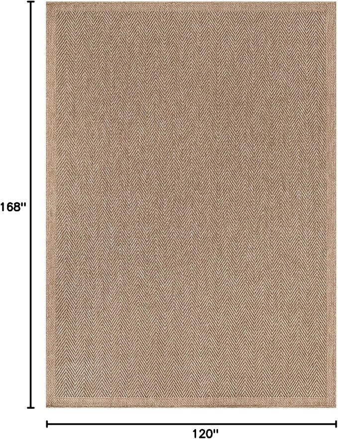 CAMILSON Easy Jute Rug 10x14, Indoor Outdoor Natural Color Fiber Area Rugs - Image 2