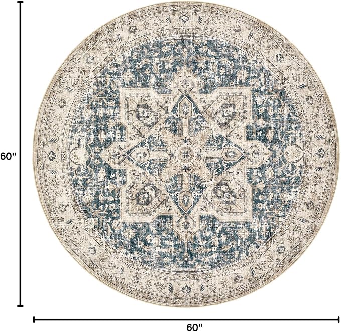Tortania 5' Round Area Rug Living Room Rugs - Image 2