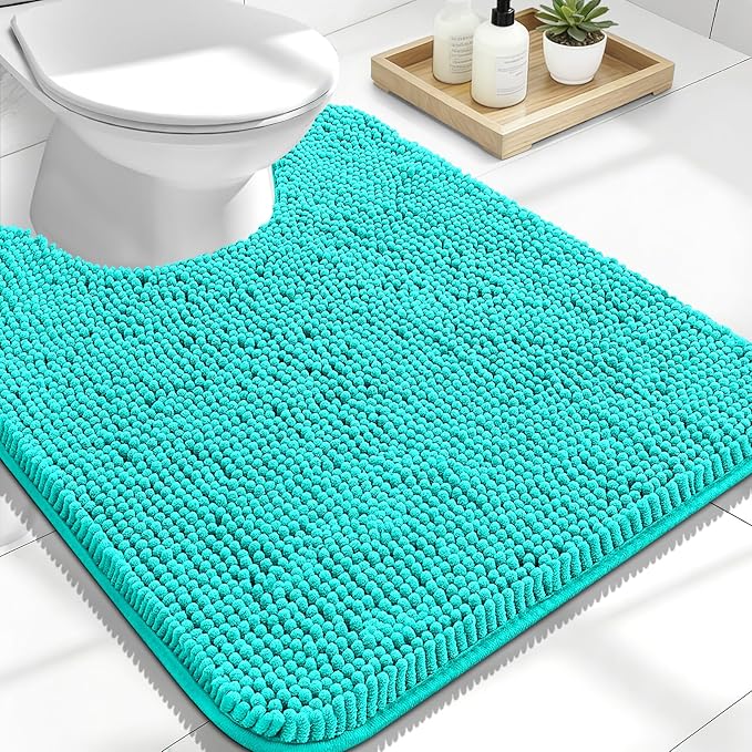 OLANLY Toilet Rugs U-Shaped 24x20, Extra Soft Absorbent Chenille Contour by OLANLY
