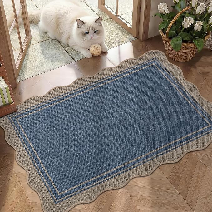Easy Jute Kitchen Rug 2x3 Front Door Mat Washable Non Slip Entryway Rug - Image 2