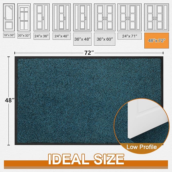 Mibao Super Absorbent Front Door Mat, Non-Slip Washable Indoor Doormats - Image 2
