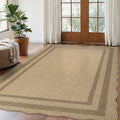 LIVEBOX Scalloped Washable 5x7 Rug, Easy Jute Tan Rugs by LIVEBOX