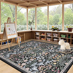 Area Rug Living Room Rugs: Floral 5x7 Washable Rug Vintage Soft Boho Non-Slip - Image 5