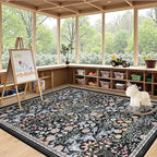 Area Rug Living Room Rugs: Floral 4x6 Washable Rug Vintage Soft Boho Non-Slip - Image 5