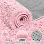 4x6 Area Rugs for Living Room Rug: Soft Fluffy Shag Pink Rugs for Bedroom - Image 6