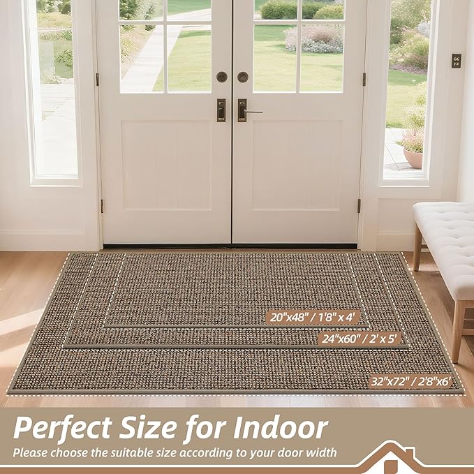 BEQHAUSE Dirt Trapper Door Mat 32" x 72", Non-Slip Washable Doormats Entrance - Image 2