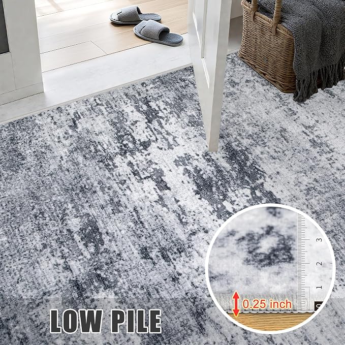 6x9 Area Rug Living Room Rug: Washable Modern Abstract Soft Thin Rug Indoor - Image 8