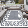 HUGEAR Outdoor Rug 9'x12' Patio Waterproof Mat Camping Carpet Outside Area Rug by HUGEAR
