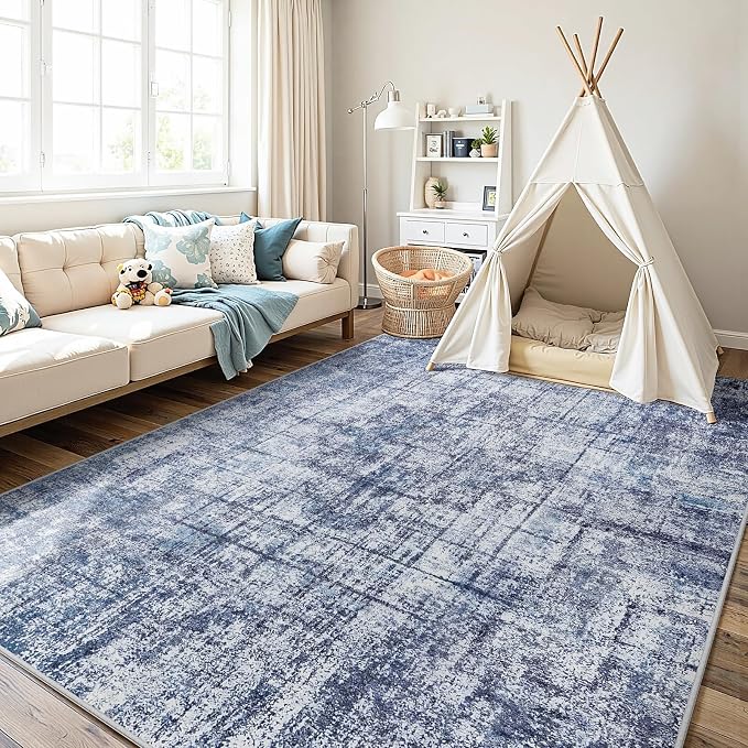 9x12 Area Rugs for Living Room Washable Rug: Anti-Skid Abstract Modern Living - Image 9