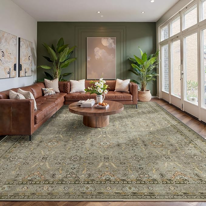 Rugxara 9x12 Area Rugs for Living Room Bedroom, Large Washable Rug, Vintage - Image 5