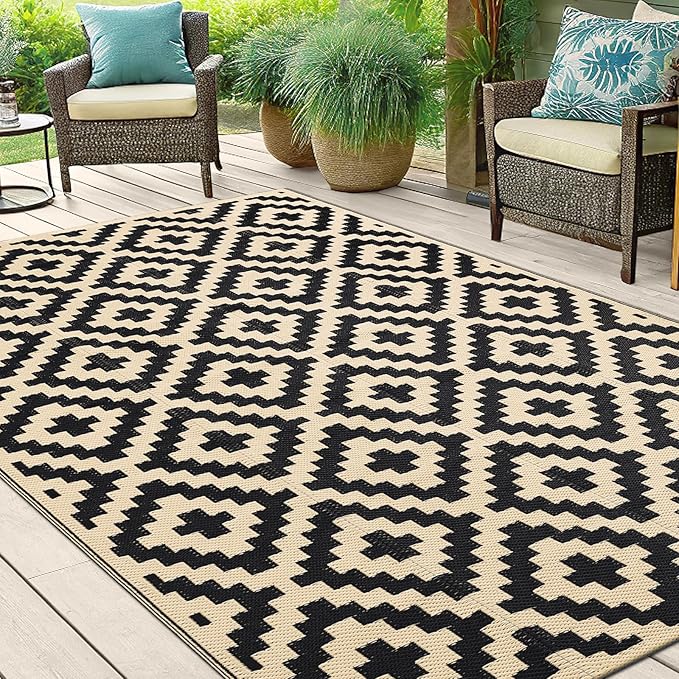 Smiry Waterproof Outdoor Rug 5x8 ft, Reversible Plastic Straw Patio Camping Rugs - Image 6