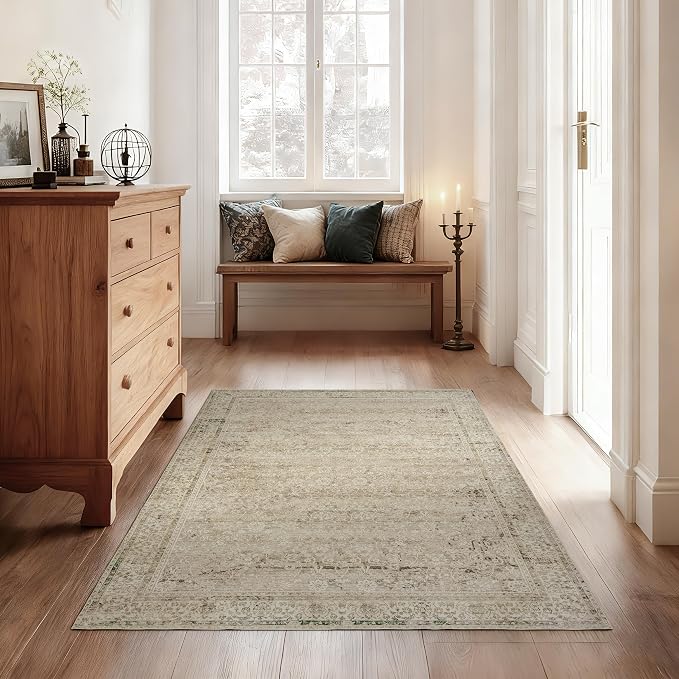 BILEEHOME Boho Kitchen Rug Washable, 2x3 Non Slip Farmhouse Neutral Small Area - Image 9