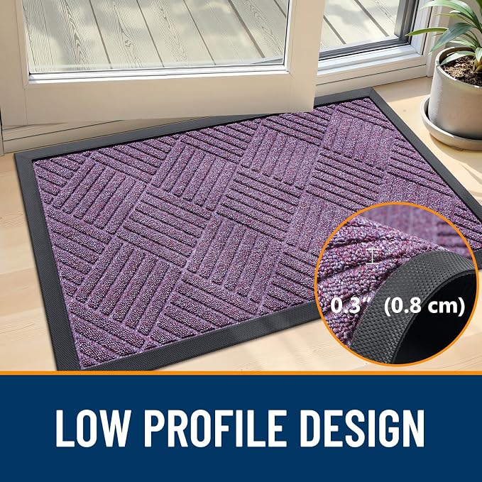 OLANLY Front Door Mat Outside Entrance 35x23, Heavy Duty Sturdy Natural Rubber - Image 4