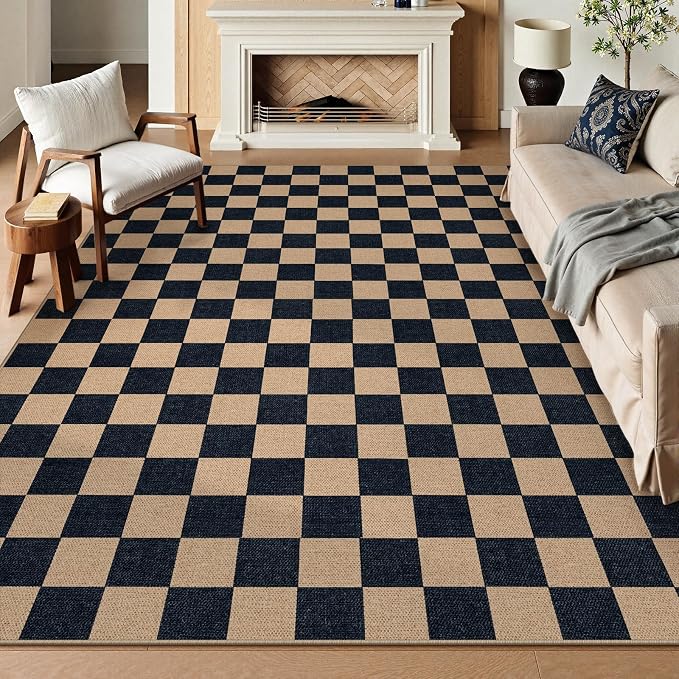 Lahome Colette Checkered Easy Jute Rug, 9x12 Area Rug - Image 8