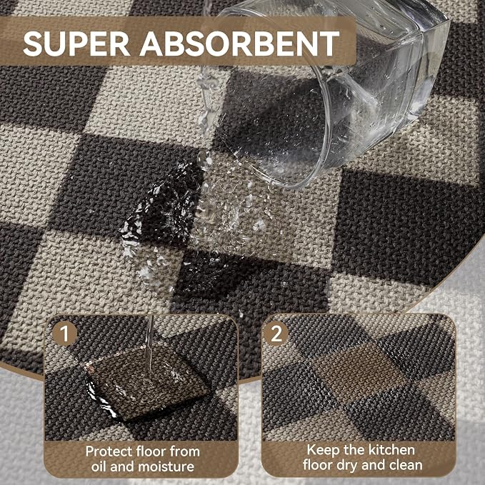 YDKGL Kitchen Mats for Floor, Super Absorbent Kitchen Rugs Non Slip Washable - Image 5