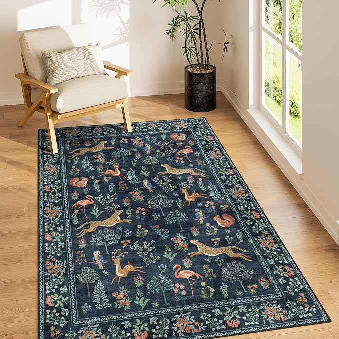DUKINO 3x5 Rug, Washable Animal Area Rug by DUKINO