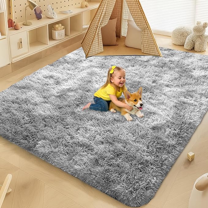 5x7 Plush Fluffy Area Rugs, Large Soft Carpet, Upgraded Non-Slip Rectangular Rug - Image 5