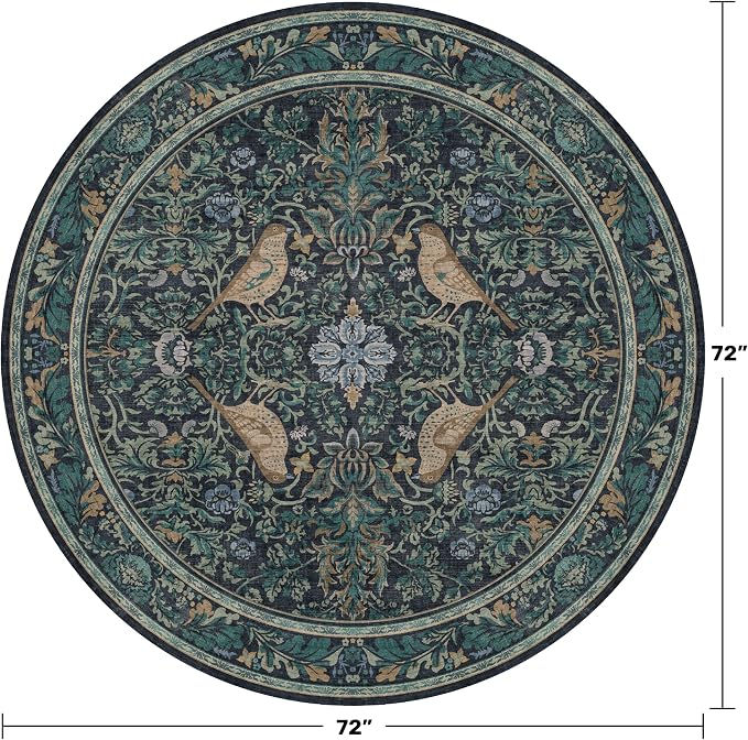 Washable Round Area Rug 6ft for Living Room, Soft Round Carpet Non-Slip - Image 2