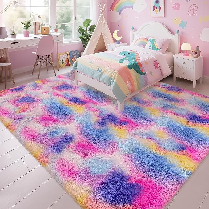 Large Hot Pink Rainbow Area Rug - Image 3