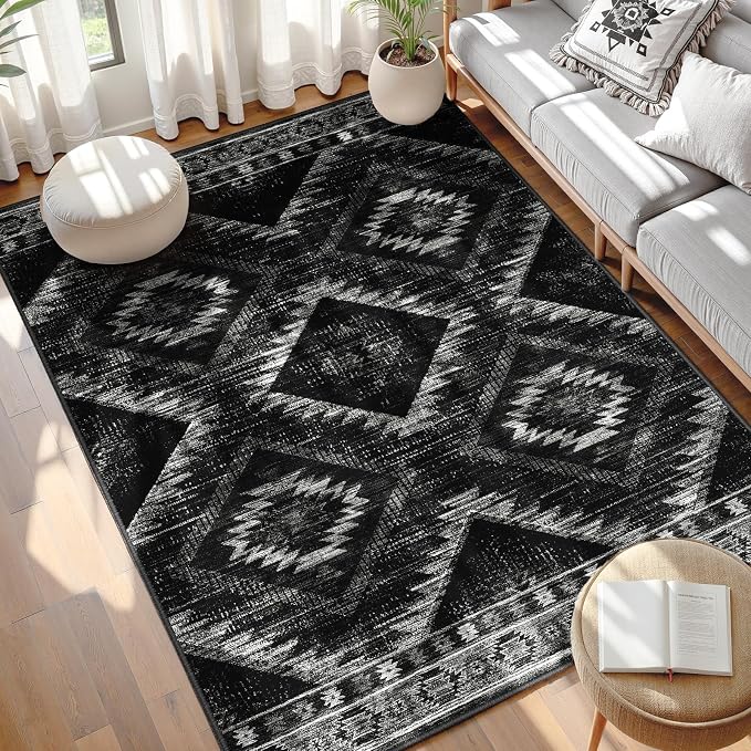 BESTSWEETIE Area Rug 5x7 Rug Machine Washable Non-Slip Low Pile Print Pattern by BESTSWEETIE