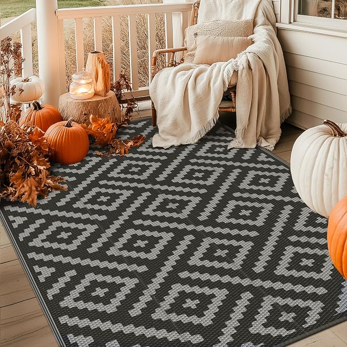 GENIMO Outdoor Rugs 8'x10' Waterproof, Reversible Mats, Area Plastic Straw Rug - Image 9