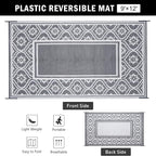 HUGEAR Outdoor Rug 9'x12' Patio Waterproof Mat Camping Carpet Outside Area Rug - Image 2