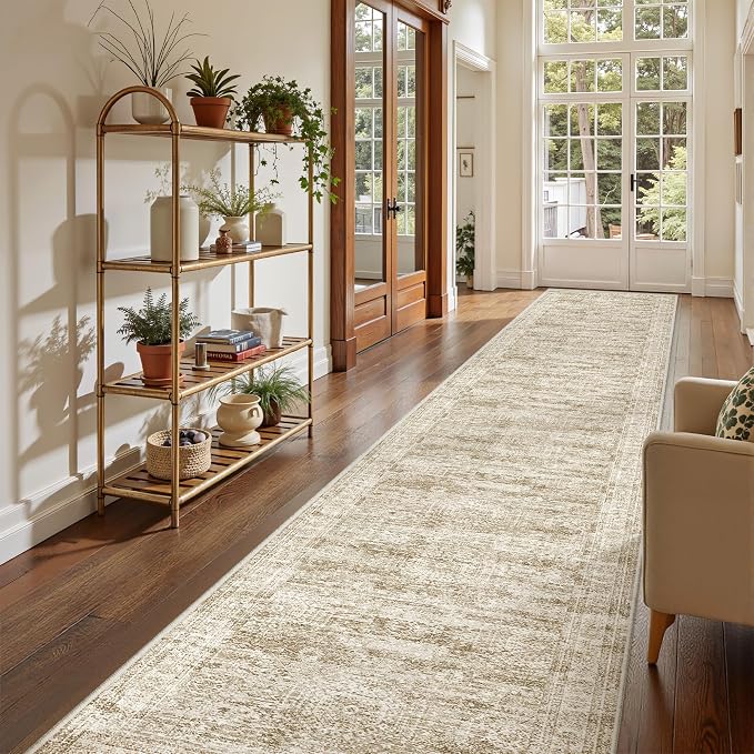 Washable Runner Rug 2.5x14, Non-Slip Long Hallway Runner by Restydon