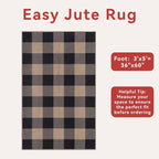 Tangsoo Checkered Easy Jute Rug, 3x5 Washable Area Rug - Image 3