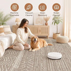 Nakagishi Area Rug Living Room Rugs: 11x14 Large Soft Machine Washable Boho - Image 3